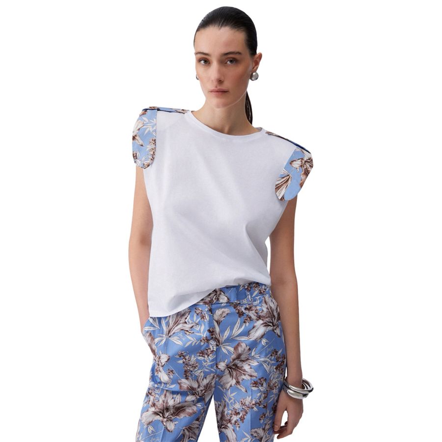 T-shirt a maniche corte da donna con spalline imbottite Liu Jo | WA6201J6308P9551